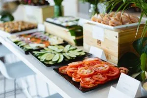 Fresh Greens, Cucumber, Tomatoes
