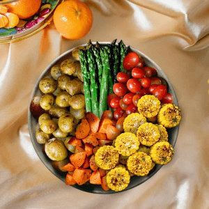 Maple Mustard Glazed Roasted Vegetables