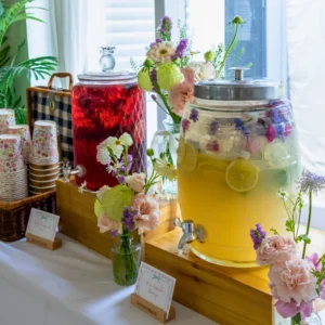 Ruby Pomegranate with Floral Garnish