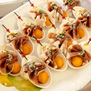 Prosciutto-Wrapped Melon Skewers